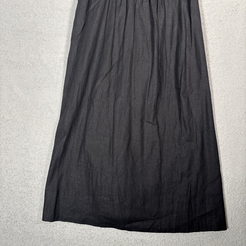 House of Harlow 1960 Black Linen Blend Midi Dress Smocked Back Small NWT - Picture 8 of 16
